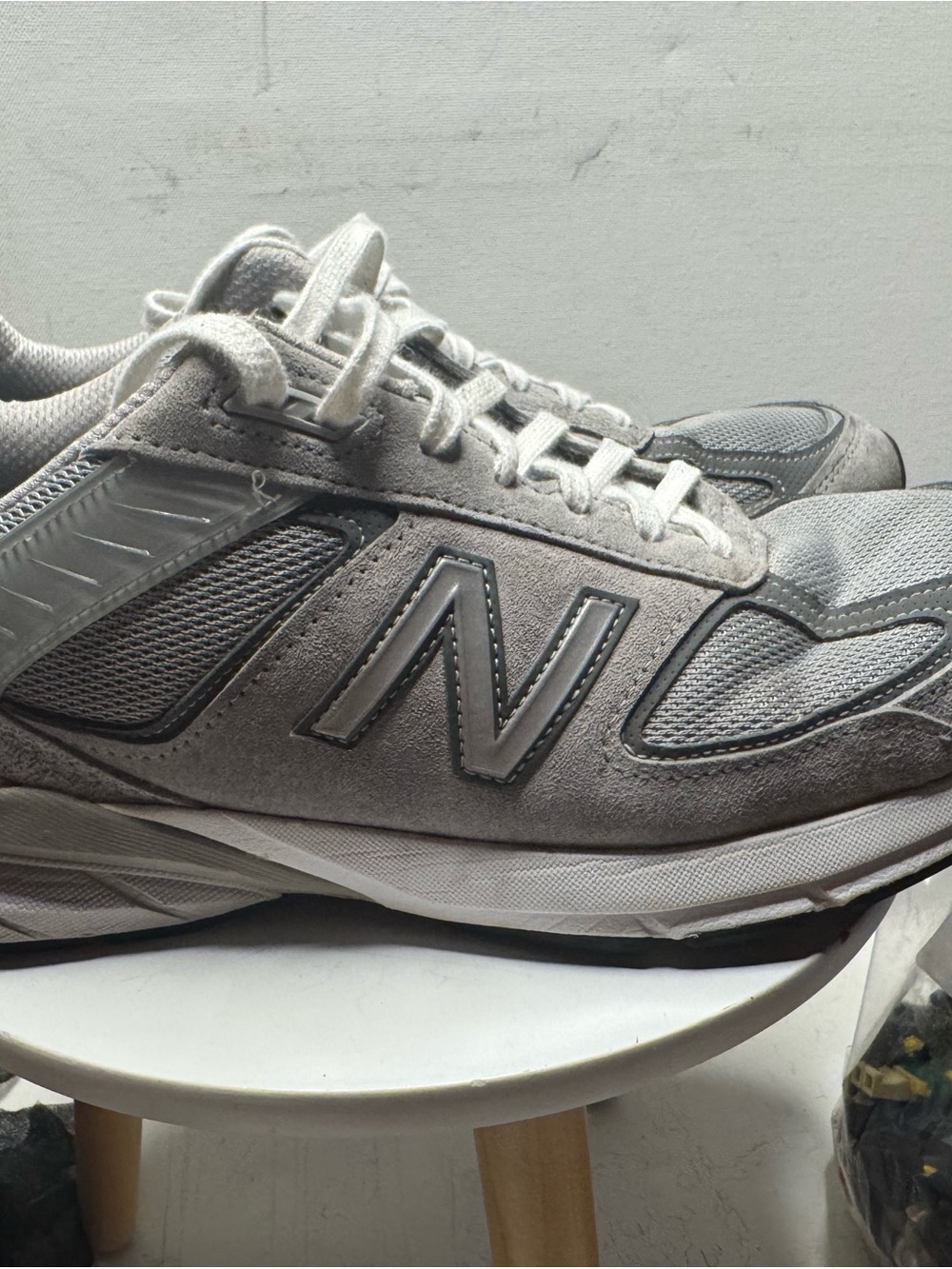 New Balance Men's Light Gray Suede & Mesh Athletic Sneakers